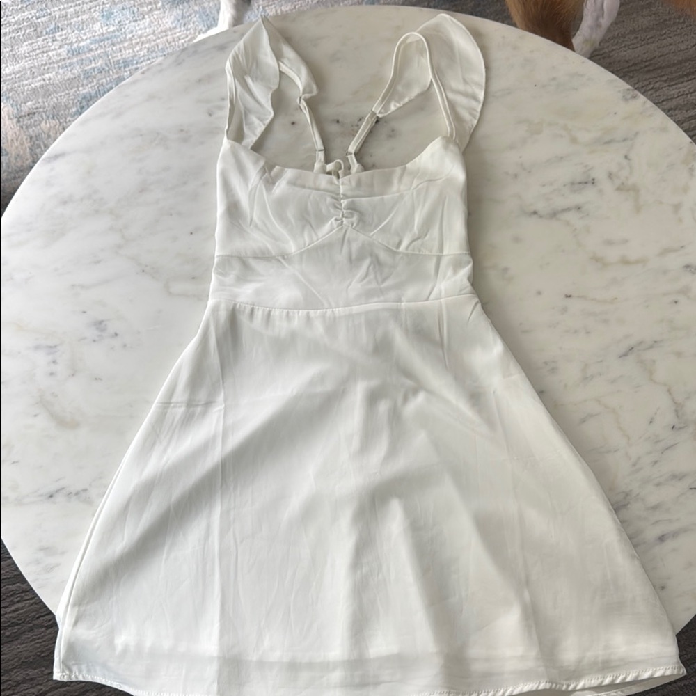 Princess Polly White Ruched Spaghetti Strap Sundress
